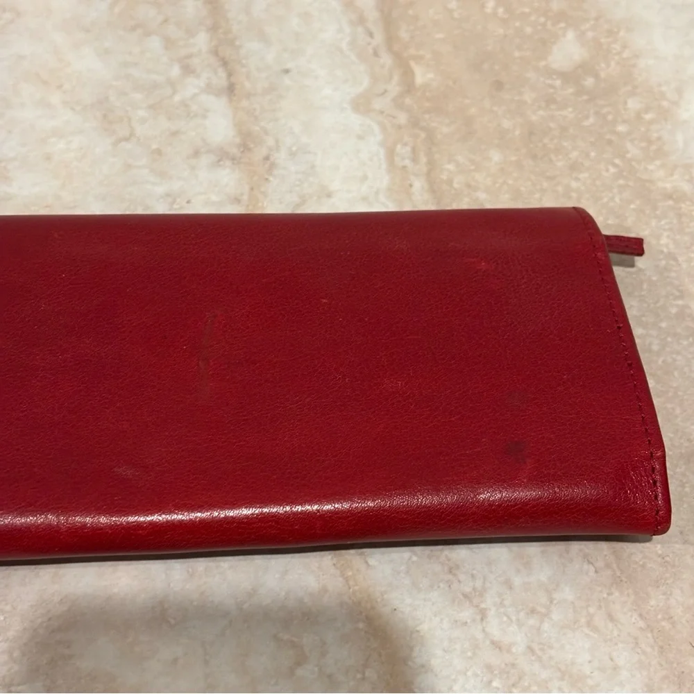 Red Envelope fold over snap travel jewelry wallet